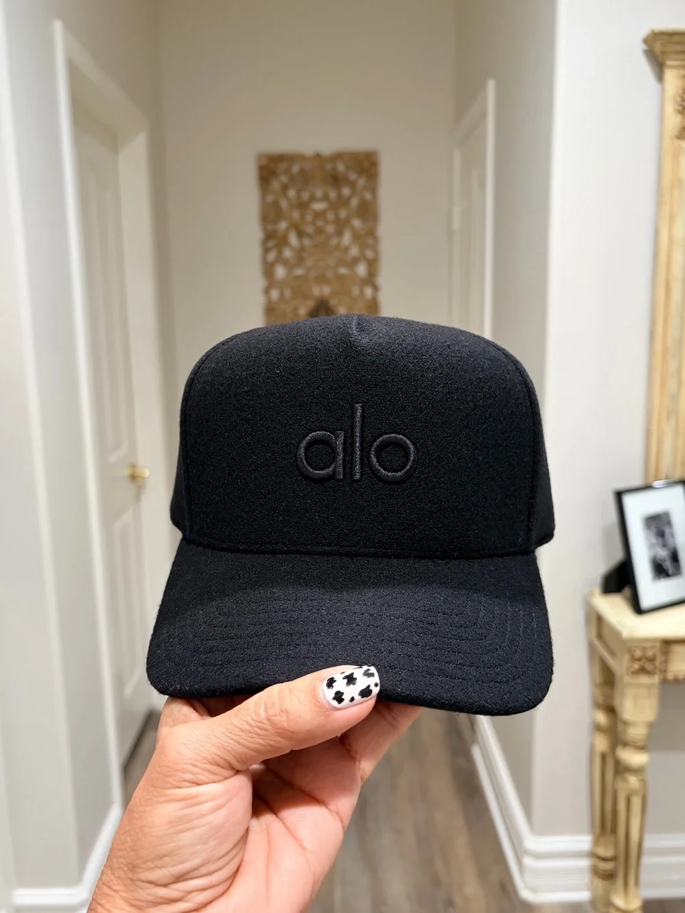 Alo Yoga Wool Blend District Trucker Hat Black
